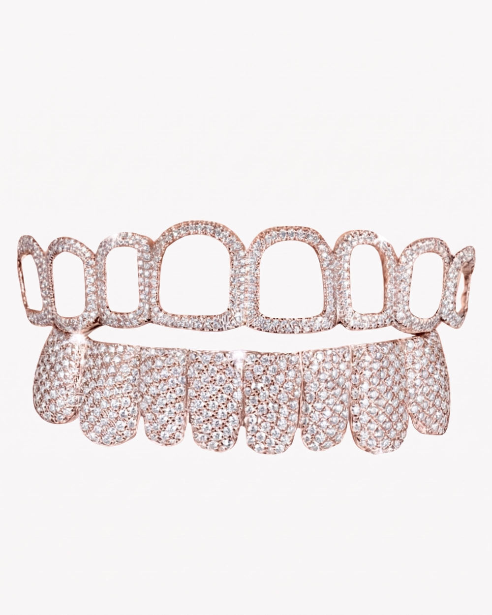 Open Face Moissanite Grillz - Rose Gold