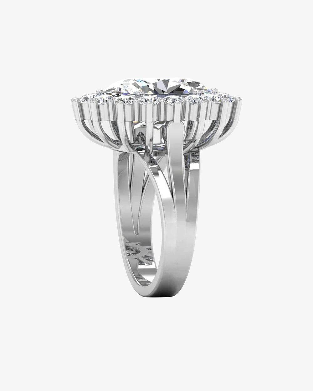oval halo moissanite engagement ring icecartel side