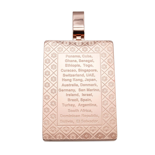 passport custom logo moissanite pendant 14k gold icecartel back