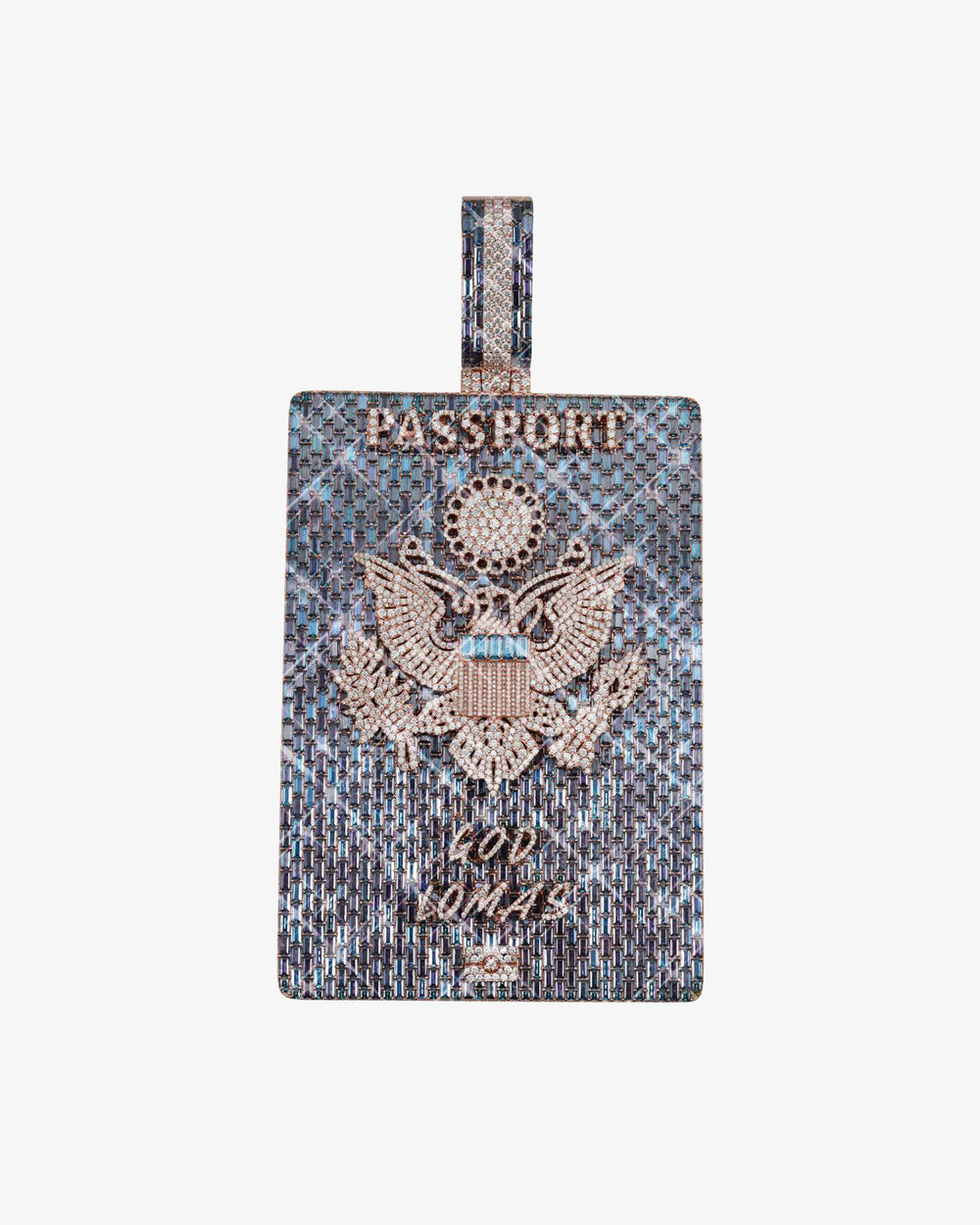 passport custom logo moissanite pendant 14k gold icecartel f6