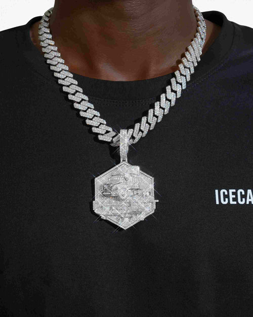 perfect trucker custom moissanite logo pendant 14k gold icecartel model