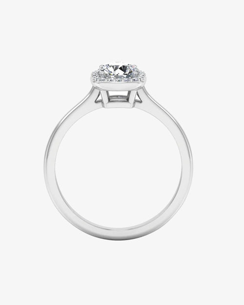 petite halo brilliant cut moissanite engagement ring icecartel o