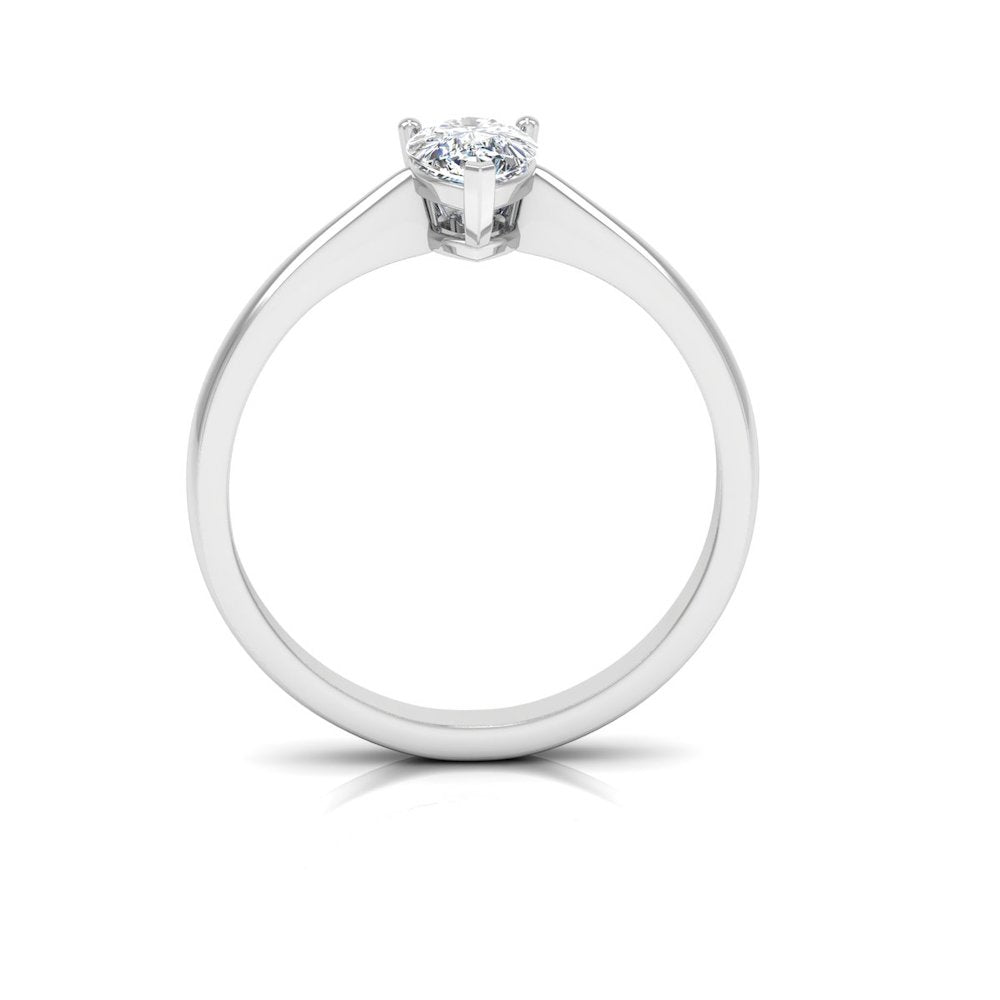 Petite Pear Solitaire Moissanite Engagement Ring side 2