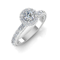 Petite Round Moissanite Halo Engagement Ring first