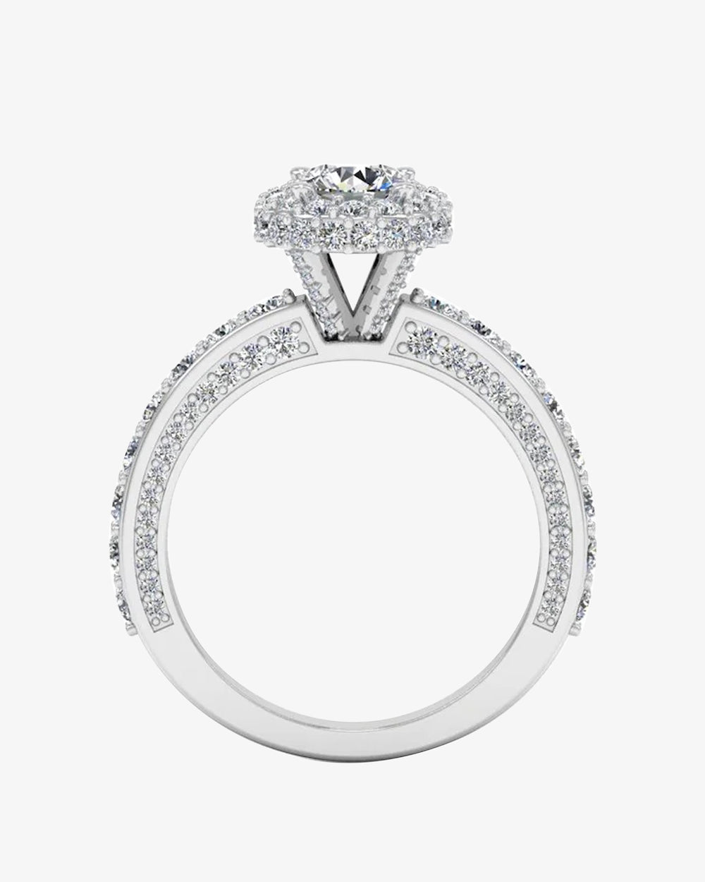 petite round moissanite halo engagement ring icecartel o