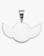 Custom Picture Pendant With Wings 14K Gold - White Gold