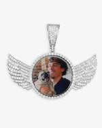 Custom Picture Pendant With Wings 14K Gold - White Gold