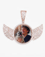 Custom Picture Pendant With Wings 14K Gold - Rose Gold