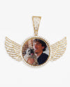 Custom Picture Pendant With Wings 14K Gold - Yellow Gold
