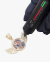 Custom Picture Pendant With Wings 14K Gold - Yellow Gold