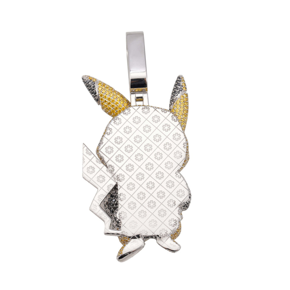 pikachu custom moissanite logo pendant 14k gold icecartel back