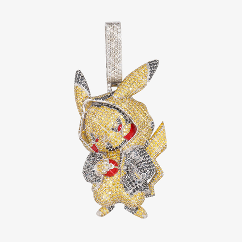 pikachu custom moissanite logo pendant 14k gold icecartel f6