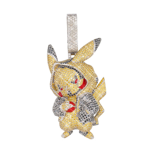 pikachu custom moissanite logo pendant 14k gold icecartel