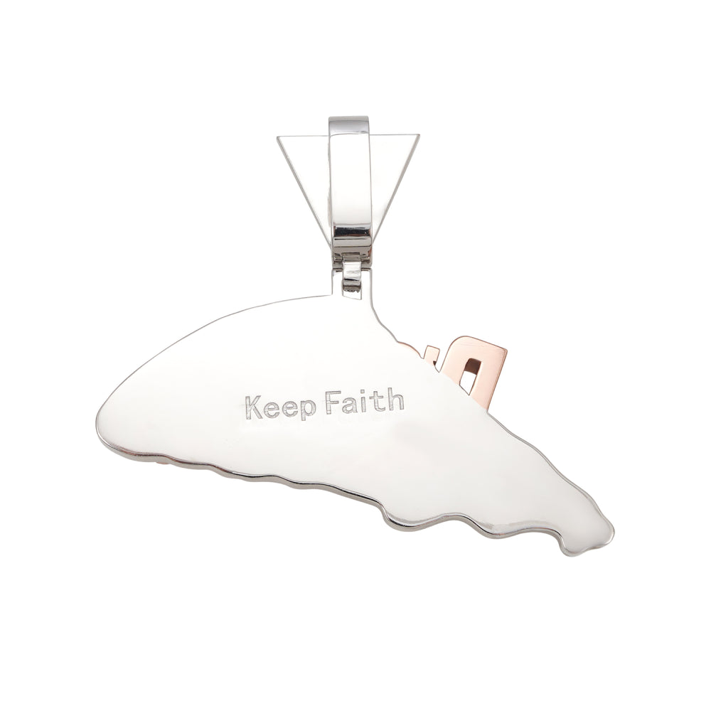 pizza custom moissanite logo pendant 14k gold ICECARTEL back