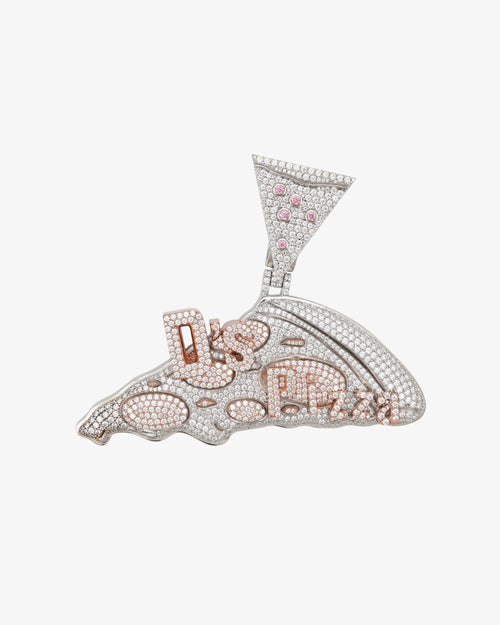 pizza custom moissanite logo pendant 14k gold ICECARTEL F6