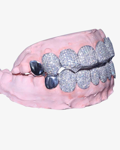 plain tusk custom diamond grillz 14k gold icecartel px side