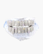 Plain Tusk Diamond Grillz 14K Gold - White Gold