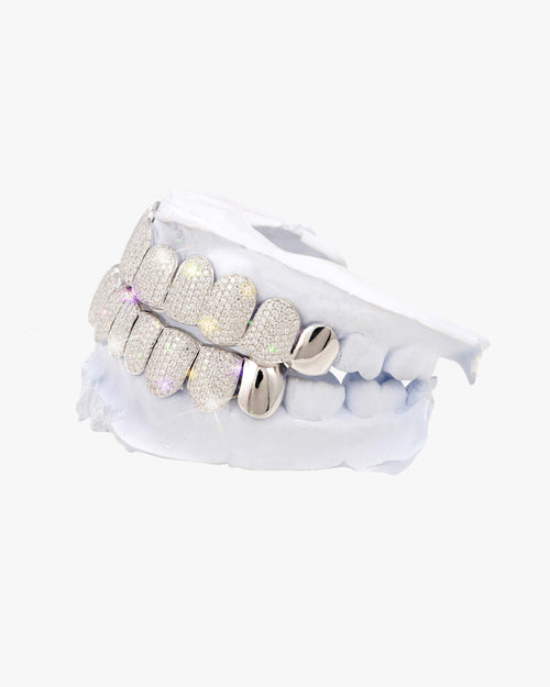 plain tusk custom diamond grillz 14k gold icecartel px white side