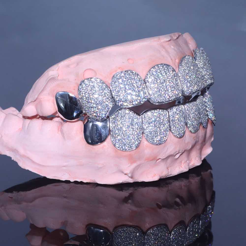 Plain Tusk Custom Diamond Grillz 14k Gold side