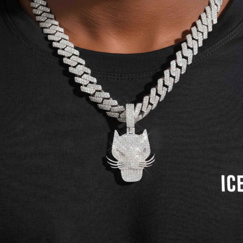 predator panther custom logo moissanite pendant 14k gold icecartel model1