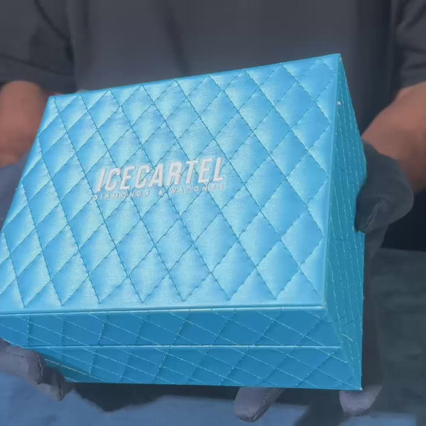 Moissanite Presidential Watch | Black Face | 41MM | 13.3CT Iced Out | 14K White Gold