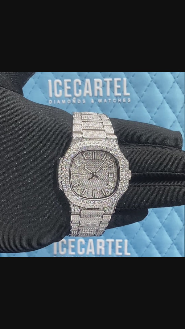 Circle Face Moissanite Watch 14K Rose Gold