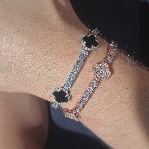 agate 5mm moissanite tenins bracelet video