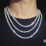 S925 Silver Moissanite Tennis Chain 14K Gold (ALL SIZES) - White Gold 5MM