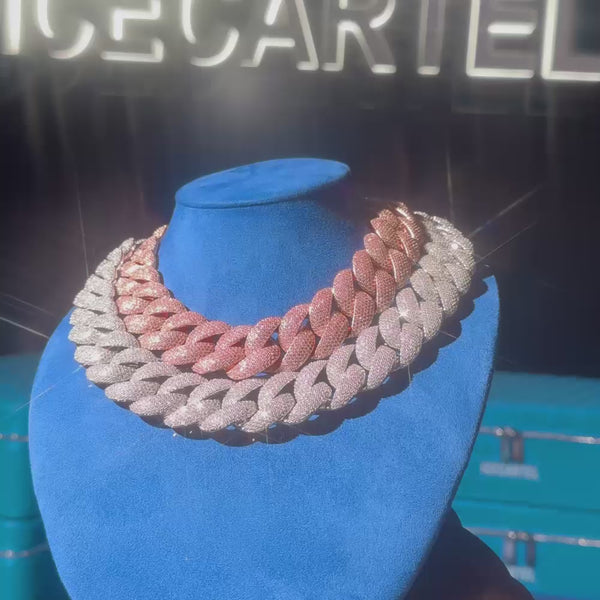 22mm moissanite miami cuban link chain necklace video