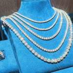 VVS Tennis Chain 14K Gold (ALL SIZES) - White Gold 3MM