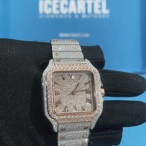 vvs moissanite watch 14k rose gold video