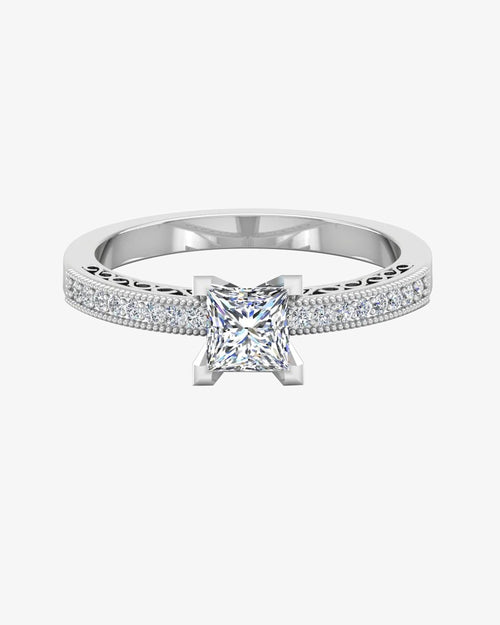 princess cut cathedral moissanite engagement ring icecartel horizontal