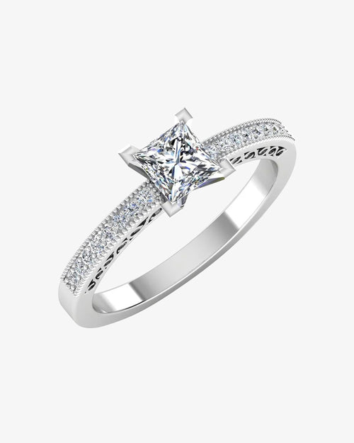 princess cut cathedral moissanite engagement ring icecartel main
