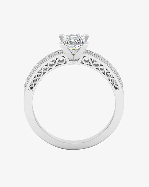 princess cut cathedral moissanite engagement ring icecartel o