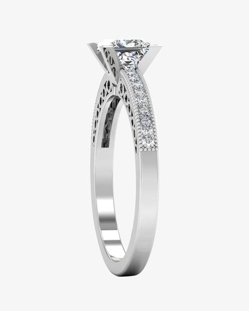 princess cut cathedral moissanite engagement ring icecartel side