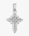 Princess Cut Moissanite Cross Pendant 14K Gold - White Moissanite