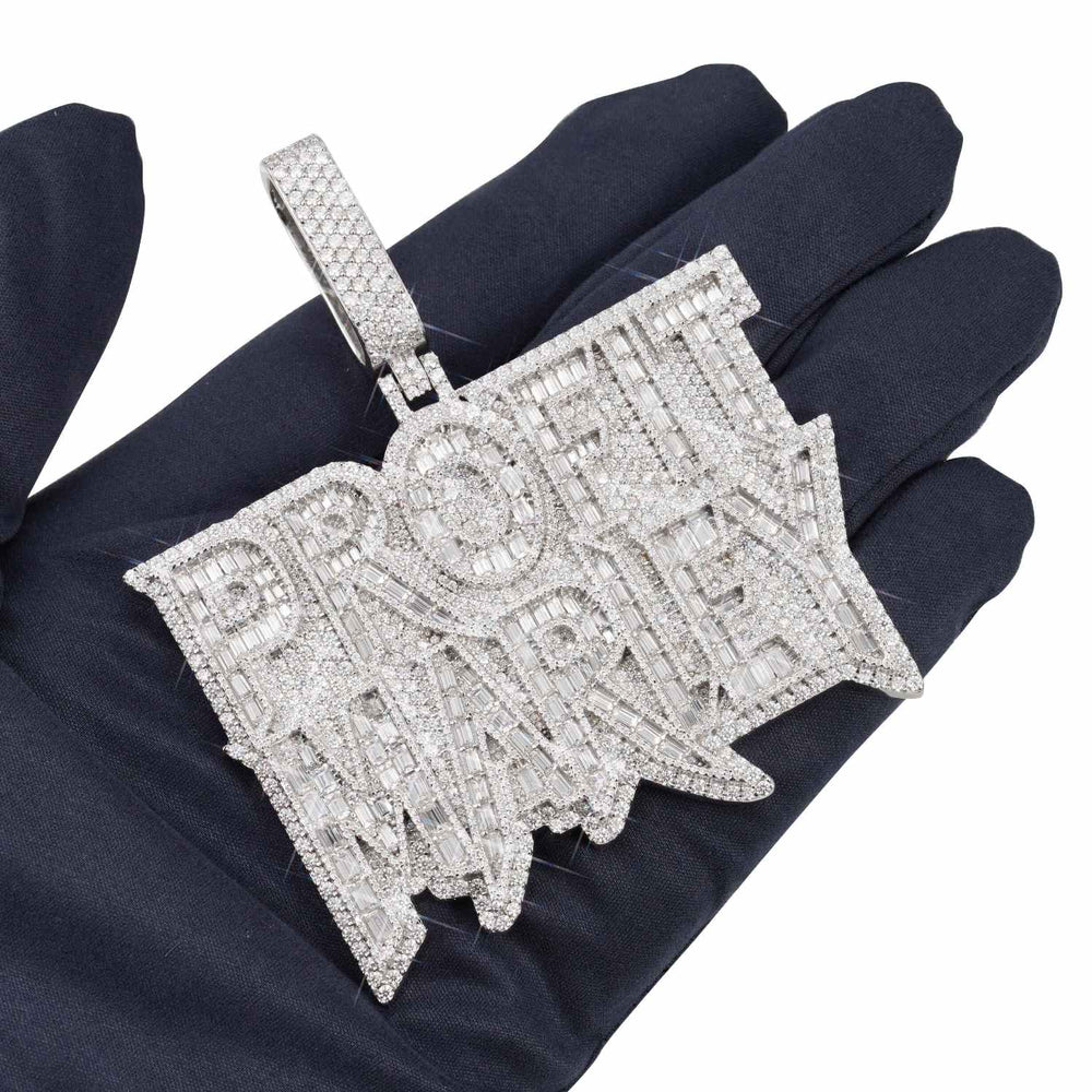 profit marley moissanite custom name pendant 14k gold ICECARTEL hand