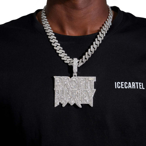 profit marley moissanite custom name pendant 14k gold ICECARTEL model