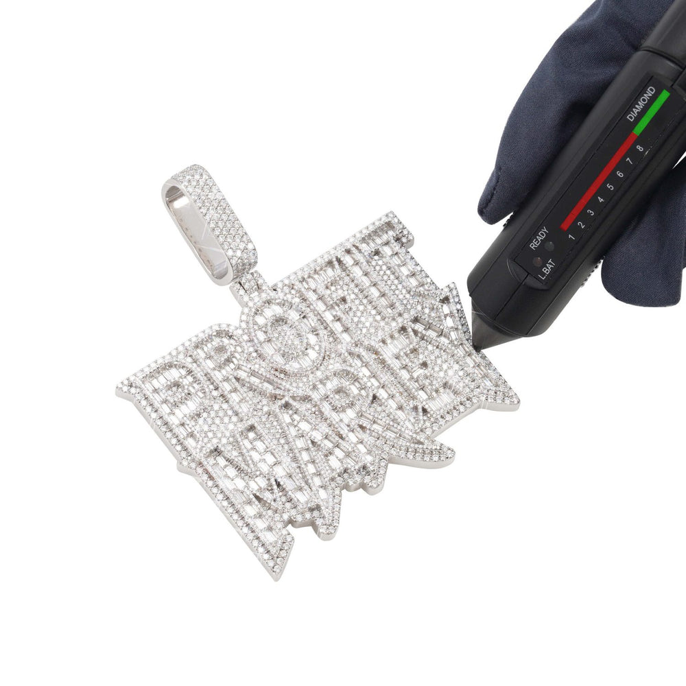 profit marley moissanite custom name pendant 14k gold ICECARTEL test