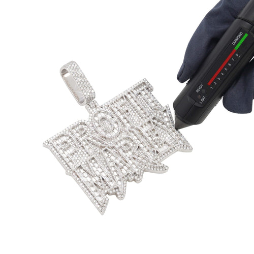 profit marley moissanite custom name pendant 14k gold ICECARTEL test