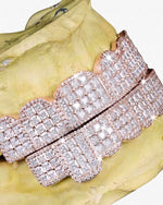 Prong Set Princess Cut Moissanite Diamond Grillz - Rose Gold