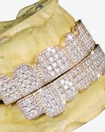 Prong Set Princess Cut Moissanite Diamond Grillz - Yellow Gold