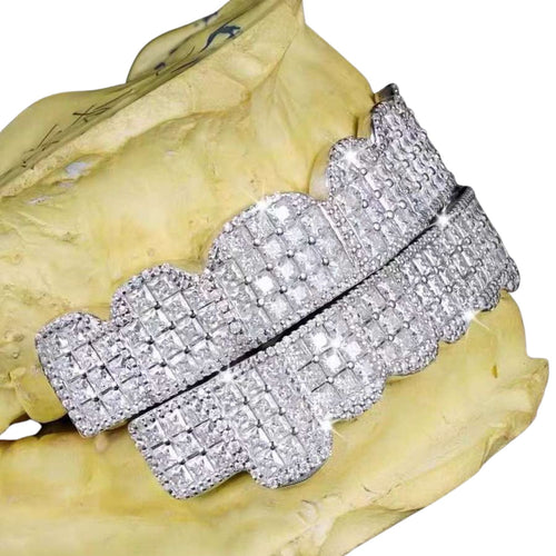 Prong set princess cut moissanite grillz side 2 icecartel