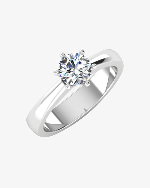 raised solitaire brilliant cut moissanite engagement ring icecartel main