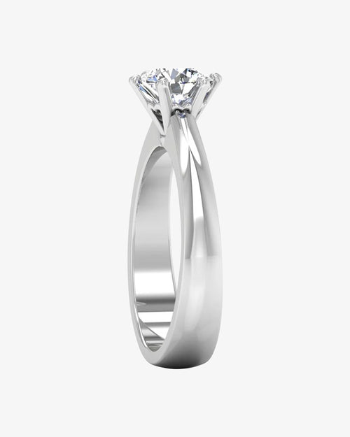 raised solitaire brilliant cut moissanite engagement ring icecartel side