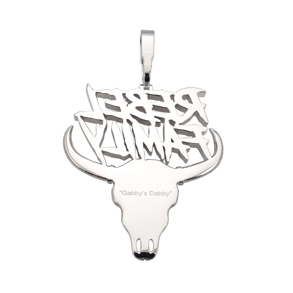 rebel family custom logo moissanite pendant 14k gold icecartel back