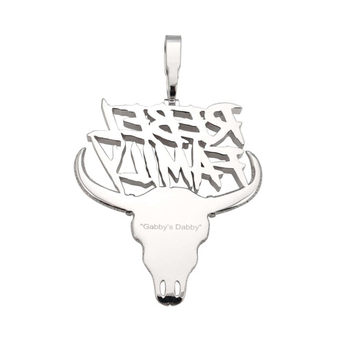 rebel family custom logo moissanite pendant 14k gold icecartel back
