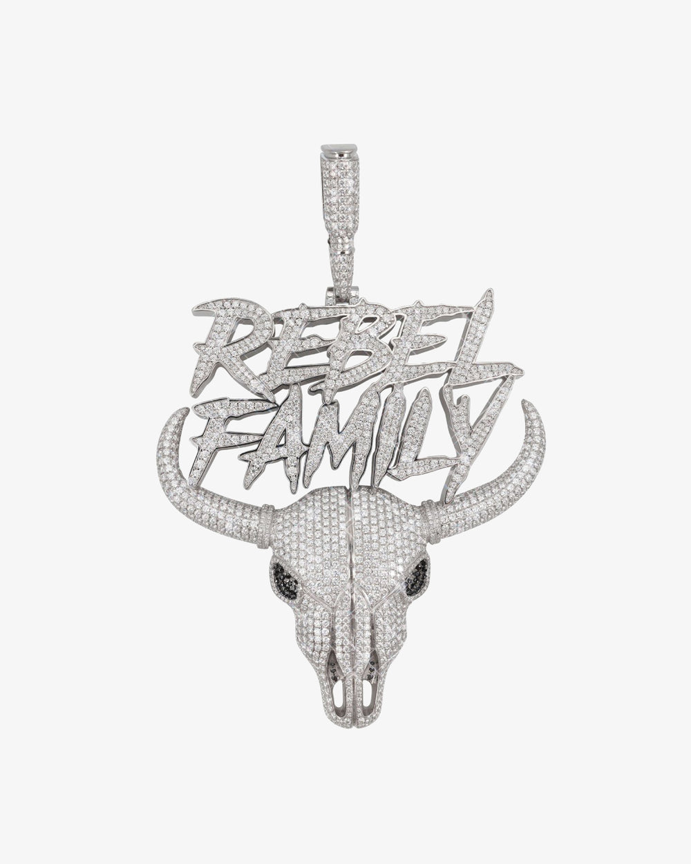 rebel family custom logo moissanite pendant 14k gold icecartel