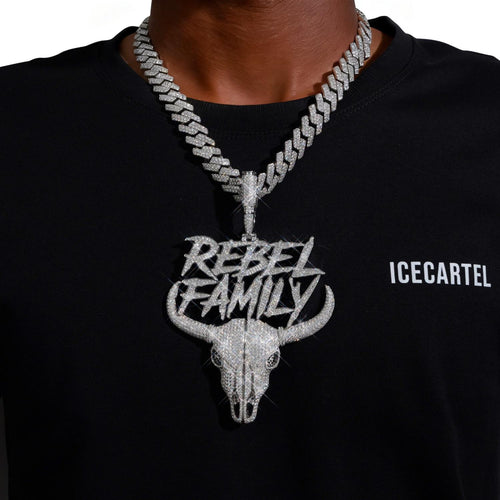 rebel family custom logo moissanite pendant 14k gold icecartel model