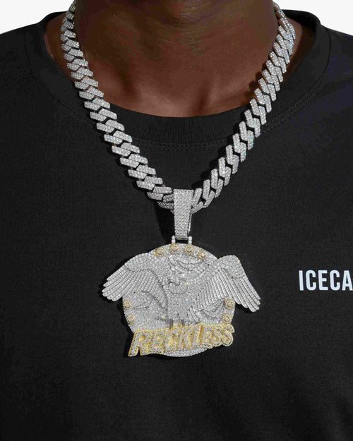 reckless eagle custom moissanite logo pendant 14k gold icecartel model